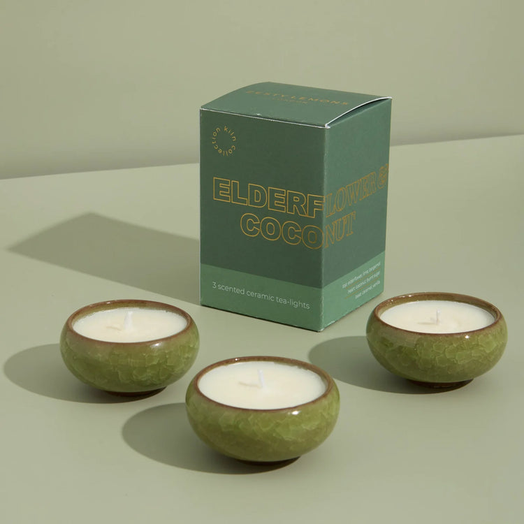 Elderflower & Coconut KILN Tea Lights Olive