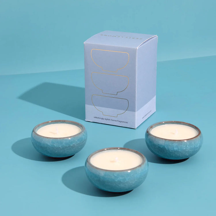 Amber & Bergamot KILN Tea Lights Sky Blue