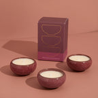 Floral KILN Tea Lights Burgundy