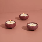 Floral KILN Tea Lights Burgundy