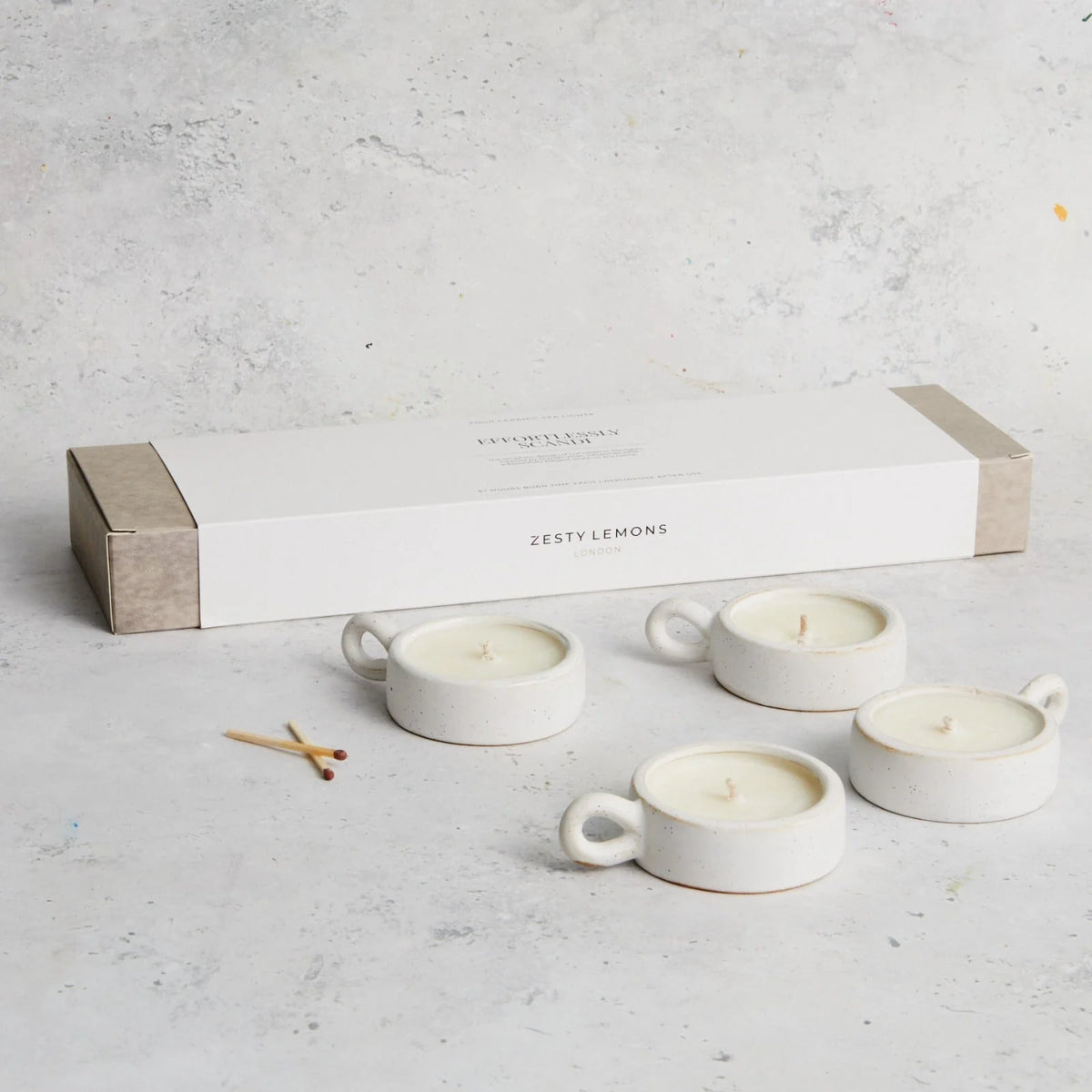 Scandi Tea Lights Box of 4 Lemon & Lavender