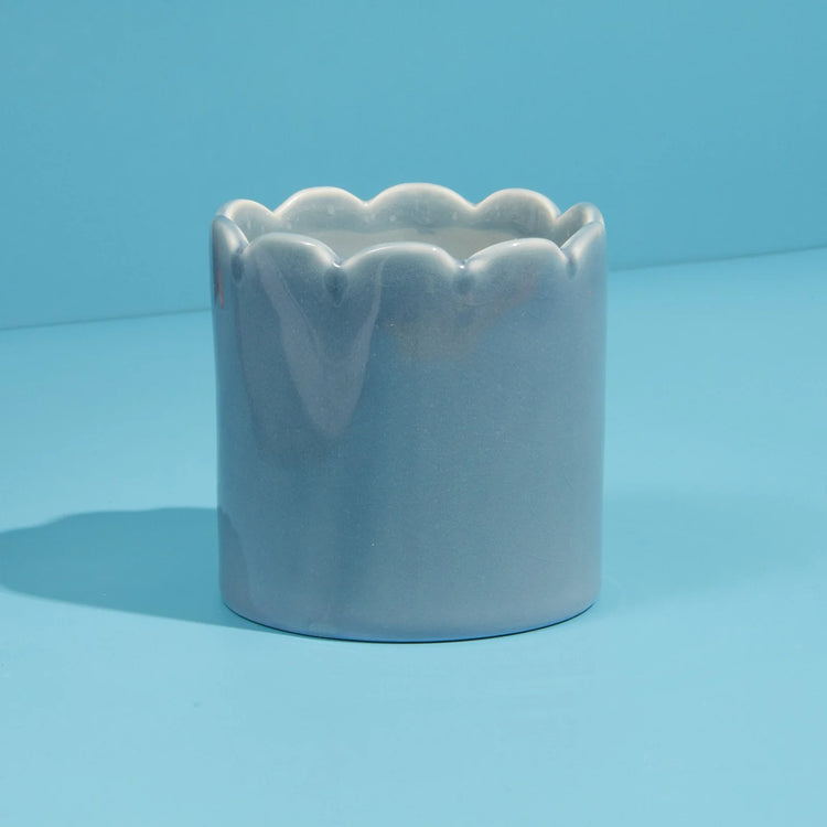 Amber & Bergamot Scalloped Candle Sky Blue