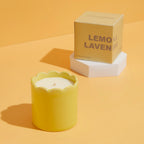 Lemon & Lavender Scalloped Candle Yellow