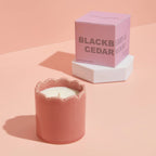 Blackberry & Cedarwood  Scalloped Candle Pink
