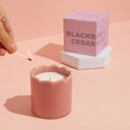 Blackberry & Cedarwood  Scalloped Candle Pink