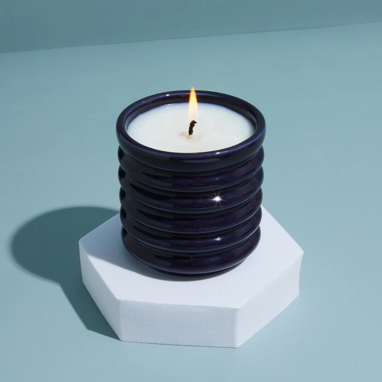 Leather & Sandalwood Candle KILN Navy