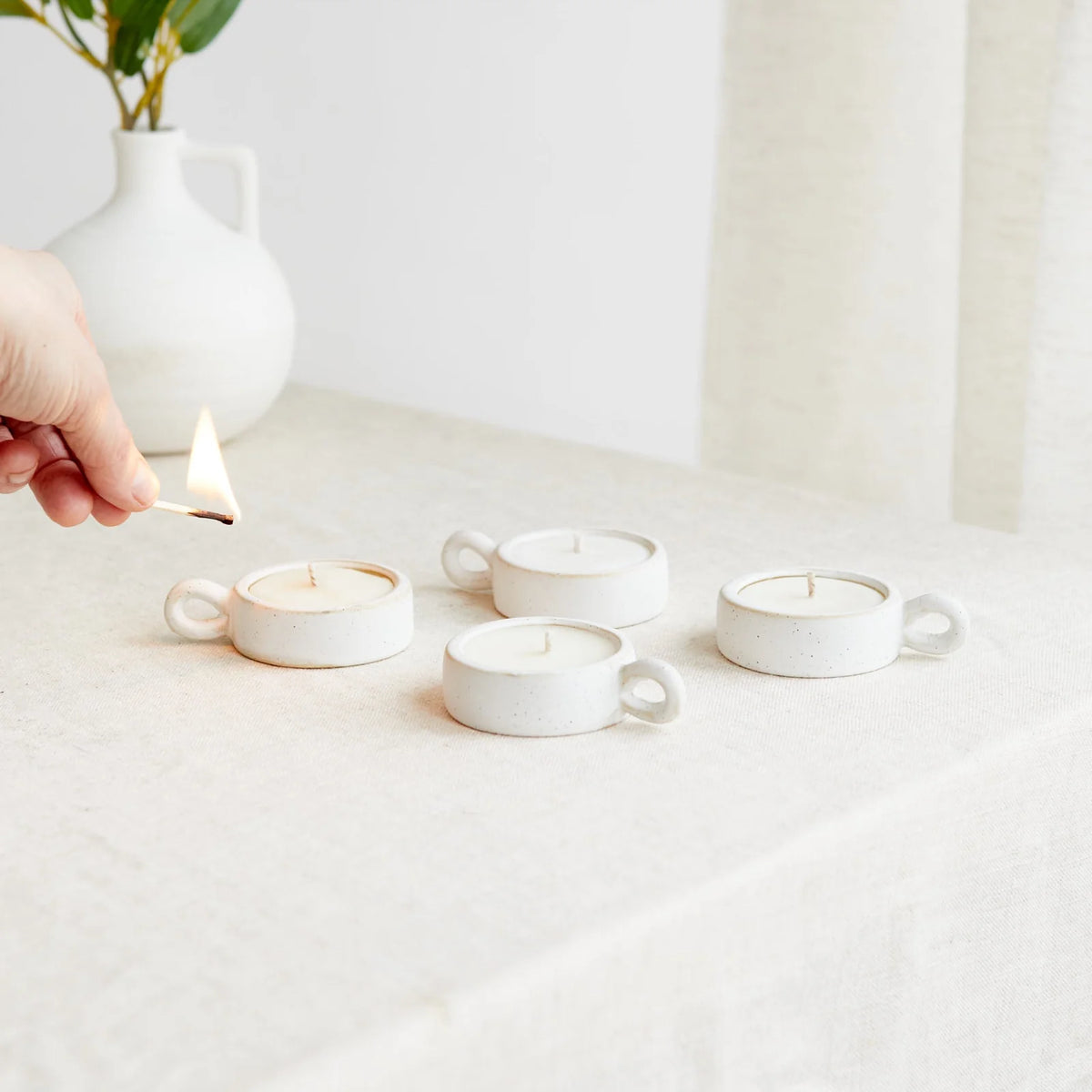 Scandi Tea Lights Box of 4 Lemon & Lavender