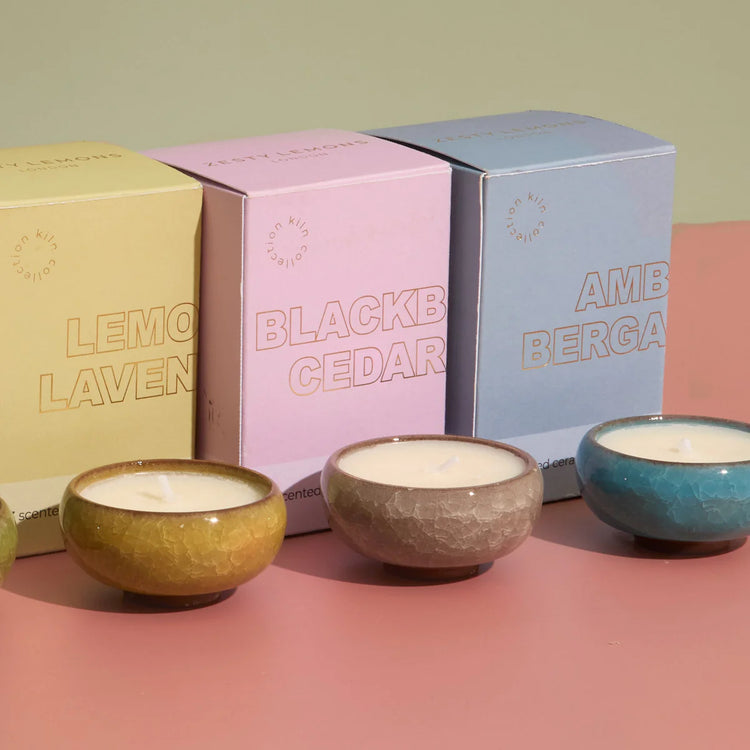 Amber & Bergamot KILN Tea Lights Sky Blue