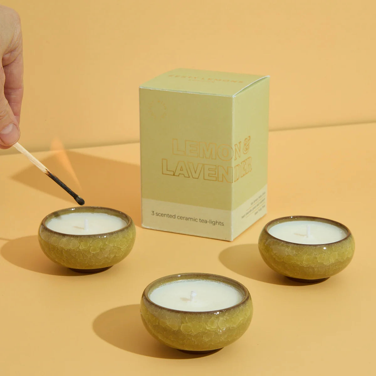 Lemon & Lavender KILN Tea Lights Yellow