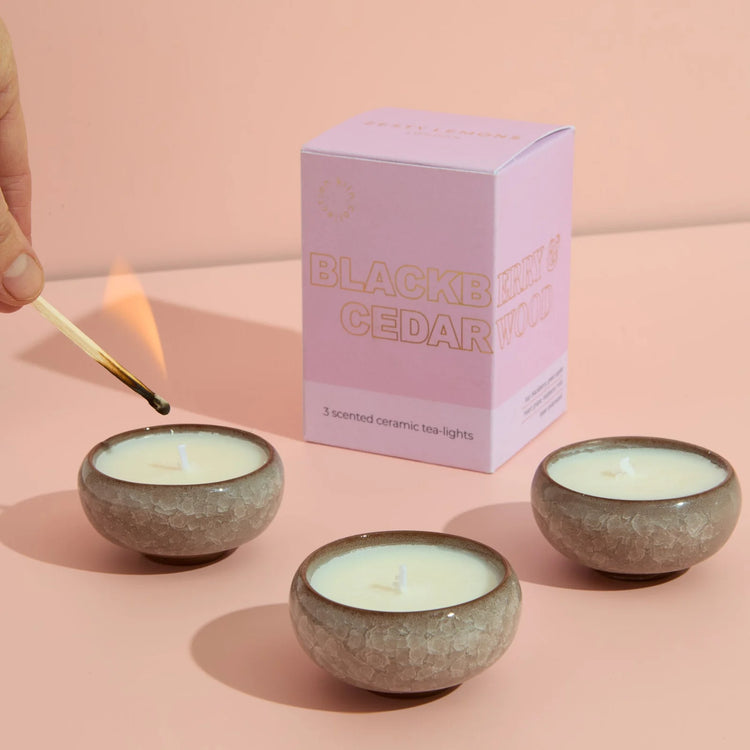 Blackberry & Cedarwood KILN Tea Lights Pink