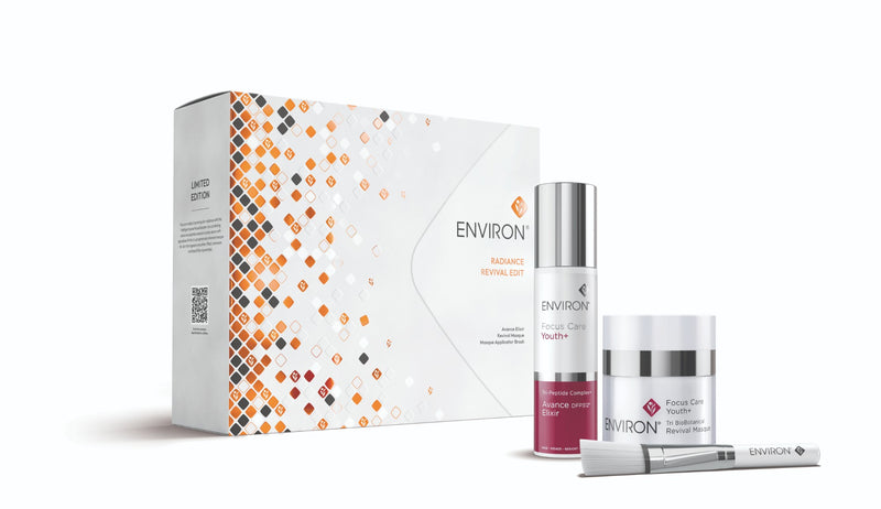 Environ Radiance Revival Edit — Avance Elixir, Revival Masque and applicator brush